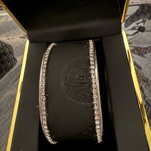 Silver Bracelet - Clear Rhinestone Accent